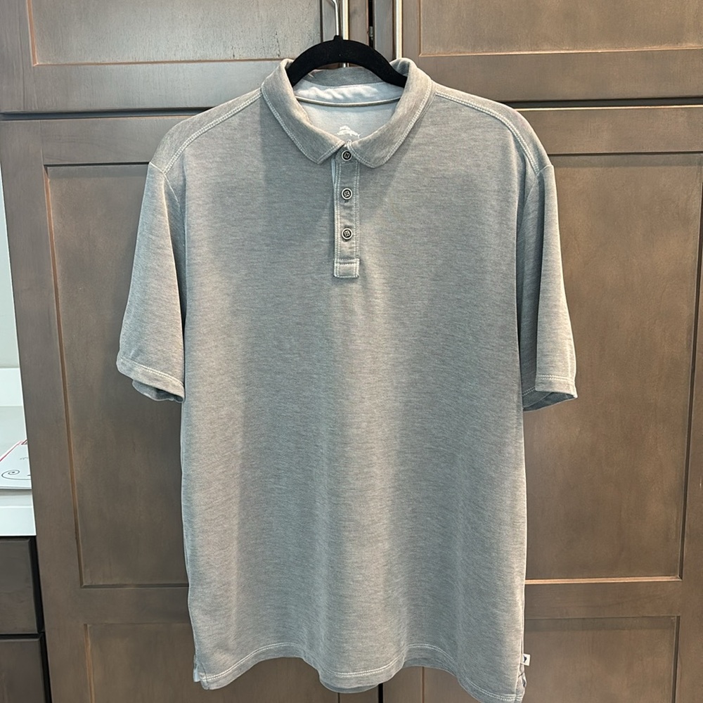 Tommy Bahama Men's Gray Polo Shirt Size Large